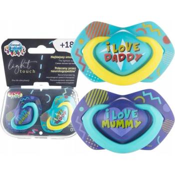 Canpol Babies 2 ks symetrických silikon cumlíkov Neon Love Baby modrá