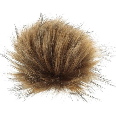 Kožušinový brmbolec hnedej farby 13 cm