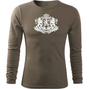 DRAGOWA fit-t Тениска с дълъг ръкав Герб на България, маслинова (37421)
