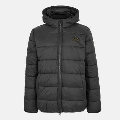 Barbour International Яке Barbour International Men's Bobber Quilted Fixed Hood Short Puffer Jacket - Black BK91