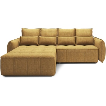 Eltap Жълт кадифен разтегателен ъглов диван с място за съхранение (ляв ъгъл) Campo - ELTAP (CO-CAM-LT-45MAN)