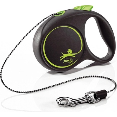 flexi Black Design M - Автоматичен повод за кучета 5м въже, до 20кг, зелен