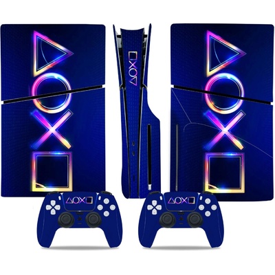 Polep na konzoli - PS5 SLIM diskovou verzi - Playstation symboly, TN-P5SDisc-0231