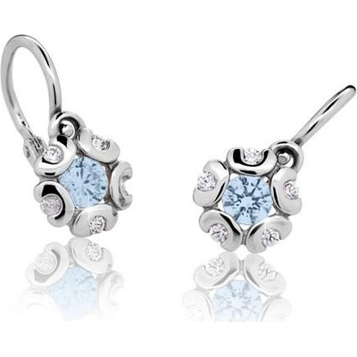 Cutie Jewellery náušnice C2178B Arctic Blue biele zlato