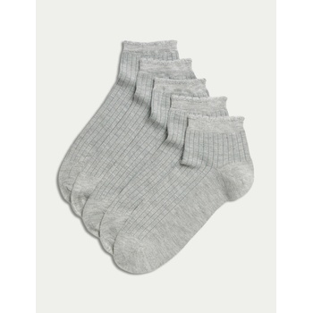 Marks & Spencer 5 чифта безшевни чорапи до глезена Marks & Spencer сиви Marks & Spencer | Siv | ЖЕНИ | 35 1/2-38
