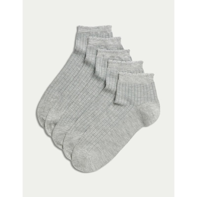 Marks & Spencer 5 чифта безшевни чорапи до глезена Marks & Spencer сиви Marks & Spencer | Siv | ЖЕНИ | 35 1/2-38
