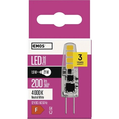 Emos LED žiarovka Classic JC 2W G4 neutrálna biela