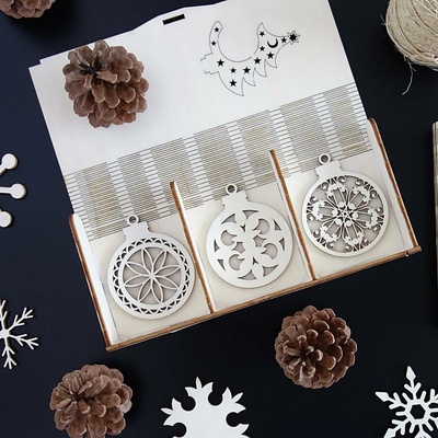 SENTOP | Vánoční ozdoby ze dřeva a plastu, vánoční dekorace dřevěné, dřevěné doplňky PR0107-Christmas decoratio HEU-