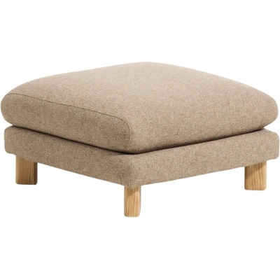 Kave Home Hnědá podnožka Vera 80 x 80 cm s dubovou podnoží
