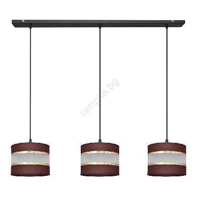 Висящ полилей HELEN 3xE27/15W/230V кафяв/черен/златист (HE1256)