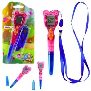 LEAN Toys Electronic Game with Pen 168 in 1 Blue and Pink Lanyard