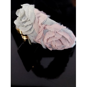 Radi handmade Диадема с розов и сив тюл и пух (809)