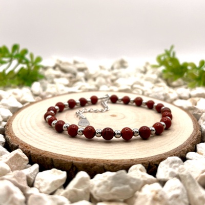 Certom stříbrný náramek jaspis červený 0201