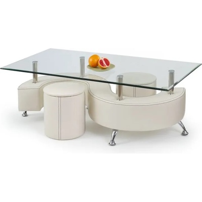 Комплект холна маса с табуретки Nina 3H 130 cm бял