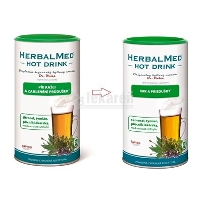 HERBALMED HOT DRINK kašeľ a priedušky krk a priedušky 180 g