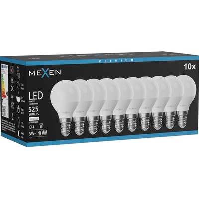 Mexen Nova 10x LED крушка E14, G45, 5W, Неутрална - 4000K, 525 lm - L101-E14-0540-01x10 (L101-E14-0540-01x10)