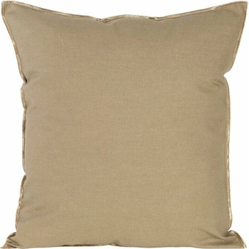 Takoy Jednofarebná z tkaniny s prímesou ľanu obšitý zlatou niťou-HF-404956 45 x 45 cm