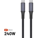 Fixed FIXDBP-CC12-GR) USB-C/USB-C, PD 3.1, 240W, 1,2m, sivý