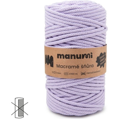 Manumi Macramé šňůra 5mm levandulová - 1 ks