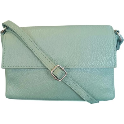 Vera Pelle kožená dámská crossbody s klopou mintová 1533- D96 mintová