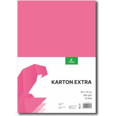 STEPA Barevný karton EXTRA 300g 50x70cm - růžový 10listů