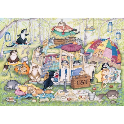 Ravensburger - Puzzle Vintage No. 11 - Crazy Cats: Lazy Summer Afternoon - 1 000 piese