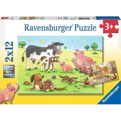 Ravensburger - Puzzle 2x12 Farm Animals - 1 - 39 piese
