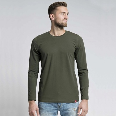 CityZen pánske tričko dlhý rukáv dark khaki