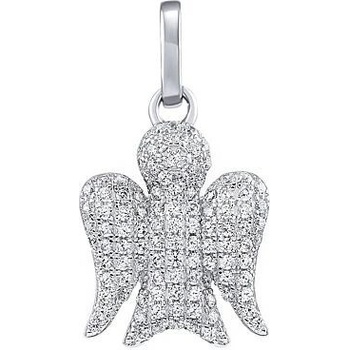 SILVEGO Strieborný prívesok anjel Darel s Brilliance Zirconia MW1759P