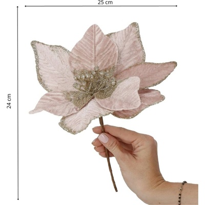Springos CA1234 VIANOČNÁ OZDOBIČKA POINSETTIA 25 CM