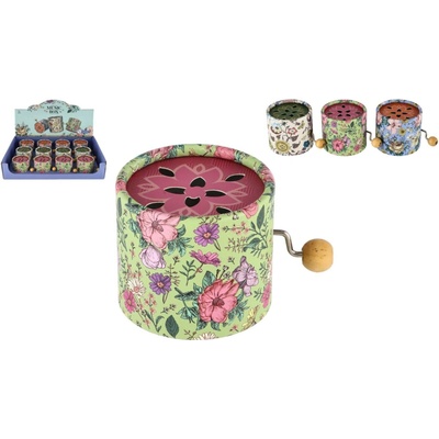 Teddies Hrající skříňka mlýnek kov papír 9cm 3 barvy