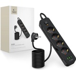Tech-Protect Захранващ разклонител с 3 порта и 200 см. кабел от Tech Protect PCL4x3 - Черен (5906302310593)