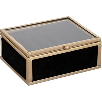 Atmosphera skleněná šperkovnice černá