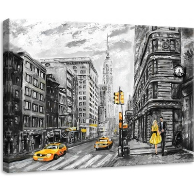 Postershop Obraz na plátně: New York (malovaný) - 70x50 cm