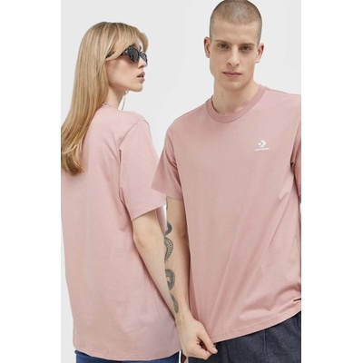 Converse Памучна тениска Converse в розово с изчистен дизайн (10023876.A13)