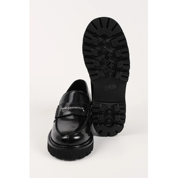 Karl Lagerfeld Кожени мокасини Karl Lagerfeld LOWELL в черно с равна подметка KL42224 (KL42224.000)