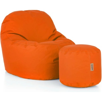 SakyPaky Sedací vak Klííídek s taburetem Oranžová
