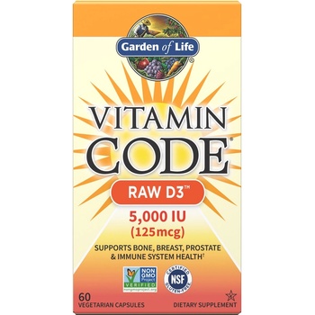 Image 1 of Garden of Life Vitamin Code RAW D3 5000 IU, 60 Veg Capsules