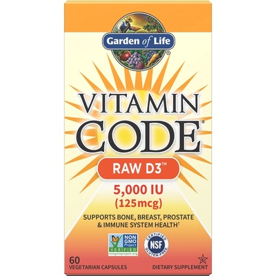 Garden of Life Vitamin Code RAW D3 5000 IU, 60 Veg Capsules