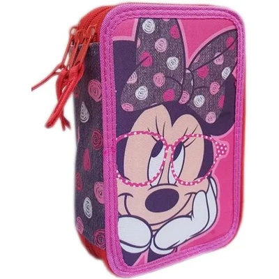 Ученически несесер с три ципа - Мини Маус Minnie Mouse, пълен