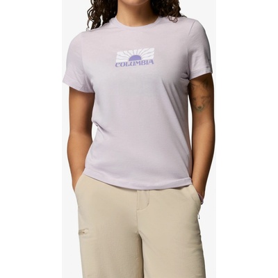 Bavlnené tričko dámske Columbia Ruby Springs Graphic Fitted S/S lavender pearl/brandrise