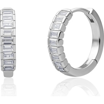 Sparkling Jewels Strieborné kruhové náušnice s kubickými zirkónmi EAS23