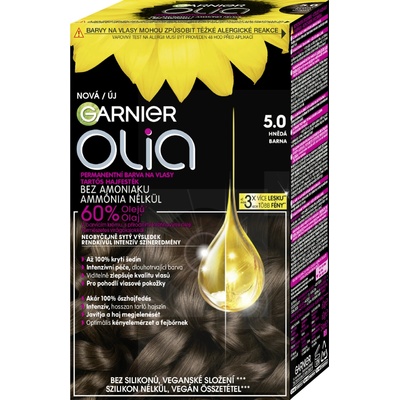 Garnier Olia Permanent Hair Color olejová permanentní barva na vlasy 5,0 Brown 50 g