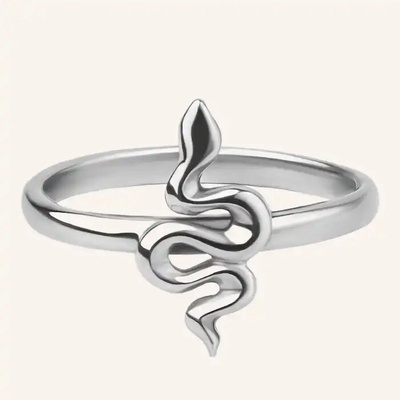 SilveAmo Strieborný prsteň s hadom Snake K030
