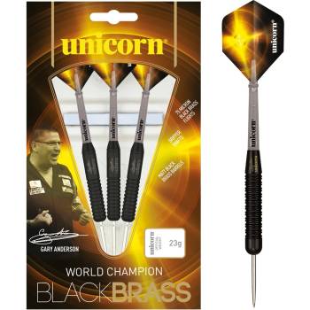 Unicorn Gary Anderson Black Brass Darts - Black