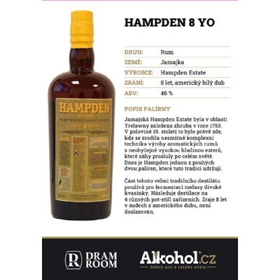 Hampden Estate 8y 46% 0,04 l (holá láhev)