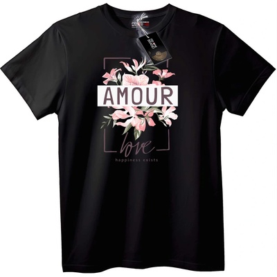 NOONEBRAND Тениска Любовни Цветя - 3XL, Black