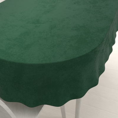 Biante Veľký zamatový oválny obrus Velvet Premium SVP-012 Zelený 220x260 cm