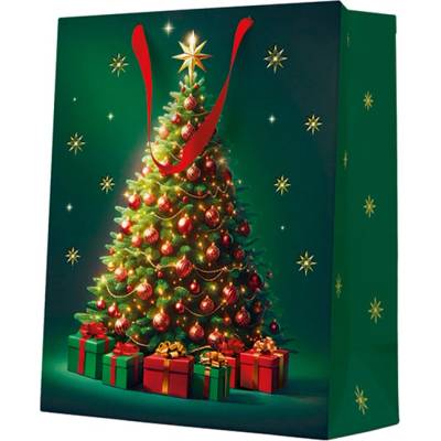 Darčeková taška veľká - Classic Christmas tree 26,5x13x33,5 cm