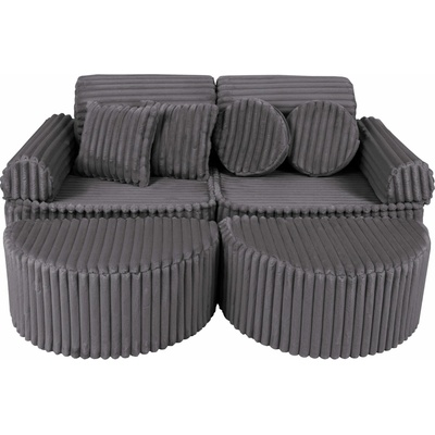 MeowBaby Churros detská pohovka Max Jurassic Grey